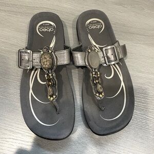 Abeo B.I.O System Gray Leather Slides